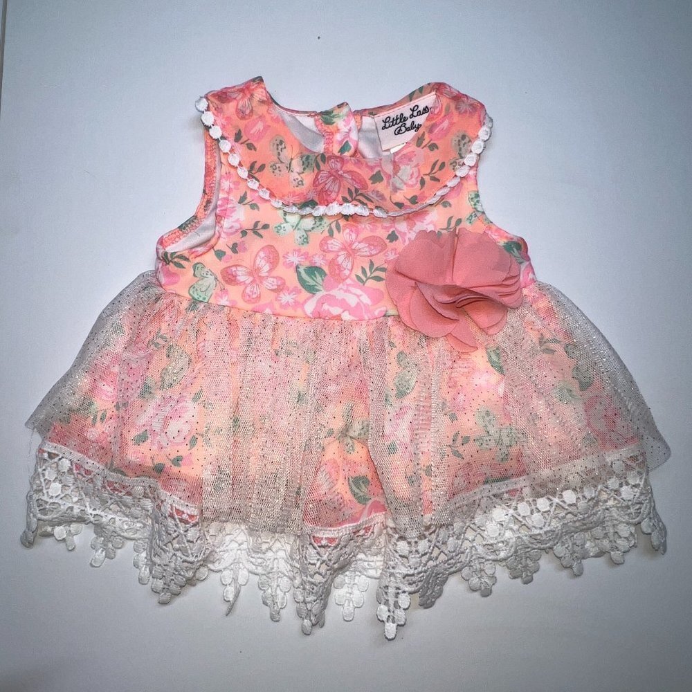 LITTLE Lass pink baby dress 6/9M